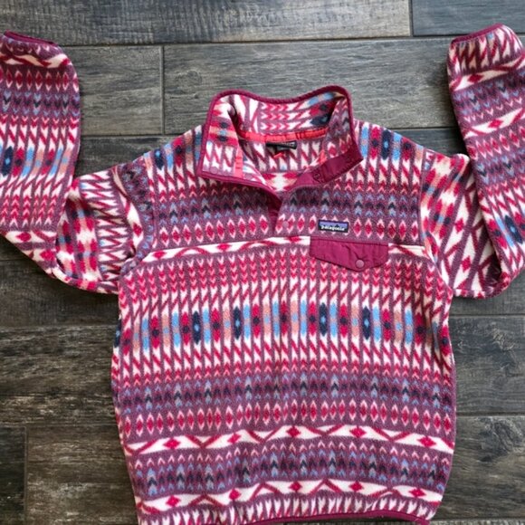 Patagonia Pink Patterned Pullover - Picture 1 of 4